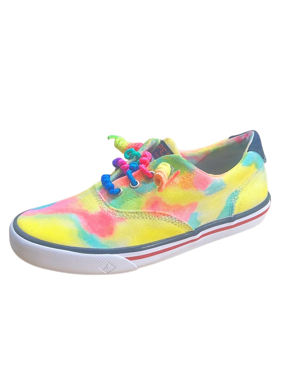 Sperry Kids No Tie Canvas Multicolor Sneakers Sz 1
